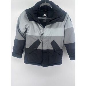 Burton Kids Snowboard Jacket Coat Black Gray Striped Winter Outerwear